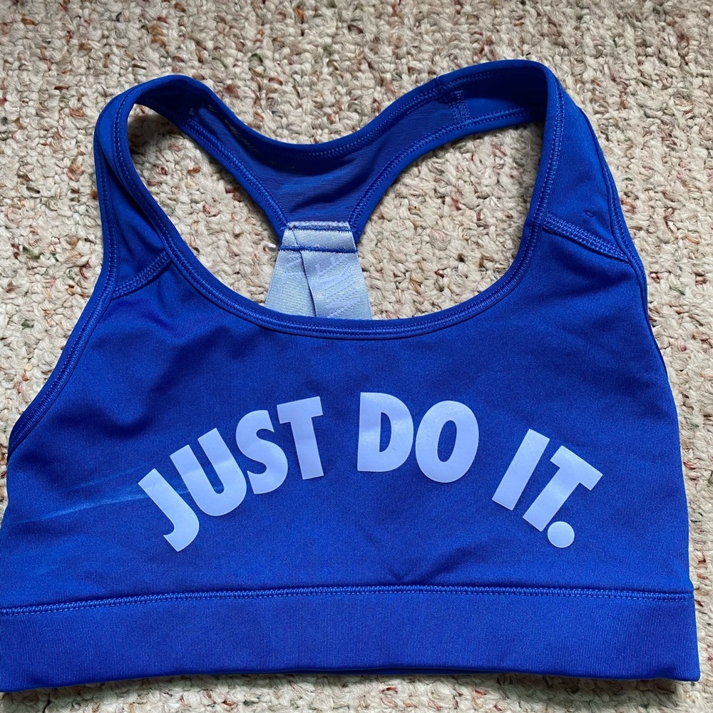 Blue Nike sports bra